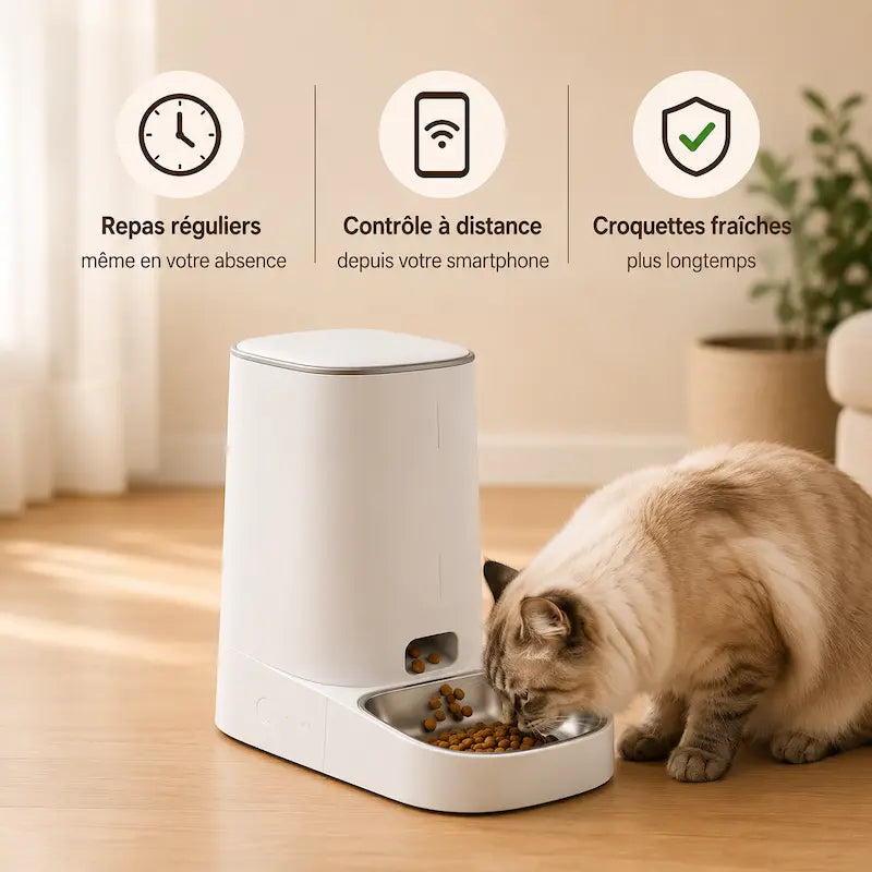 Distributeur automatique croquettes chat 