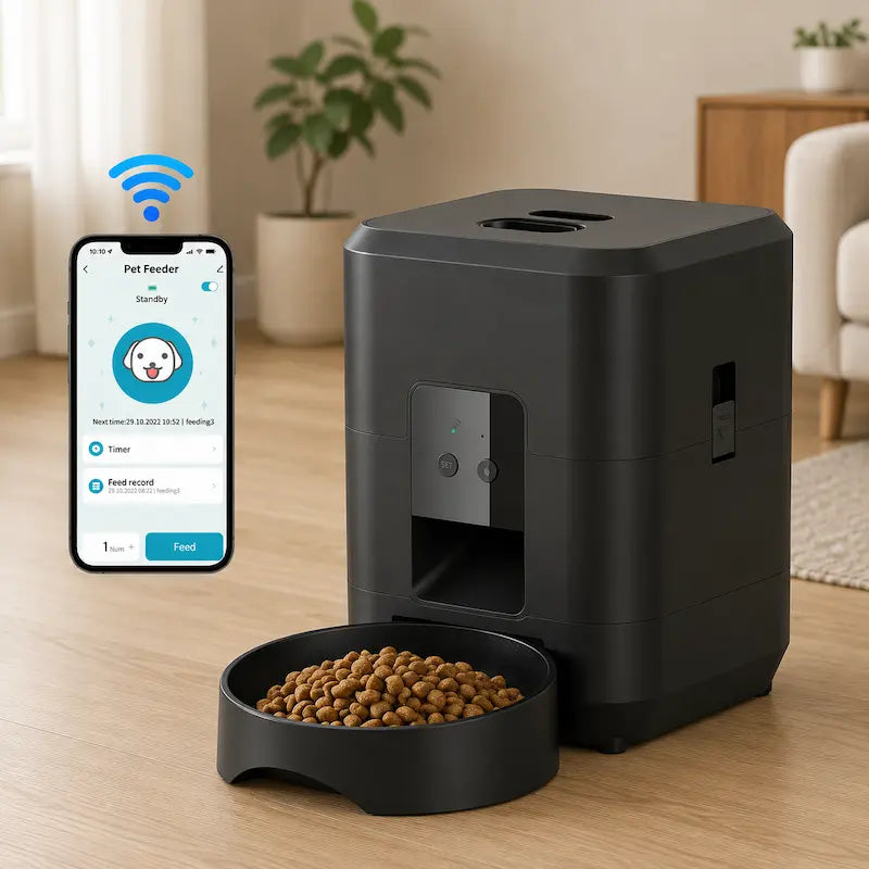 Distributeur programmable de croquettes pour chat