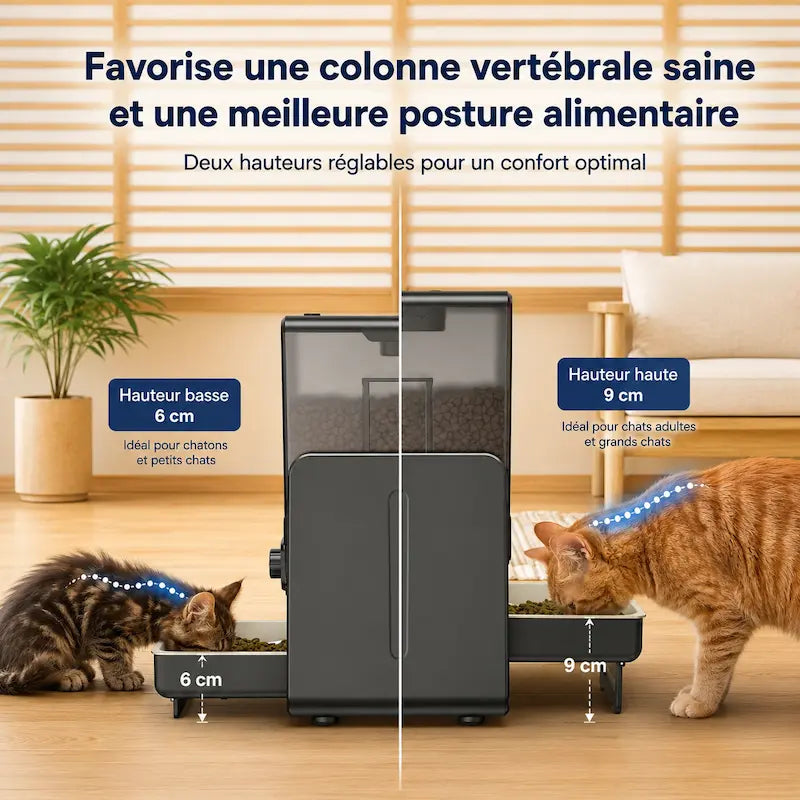 Distributeur de croquettes double pour chat