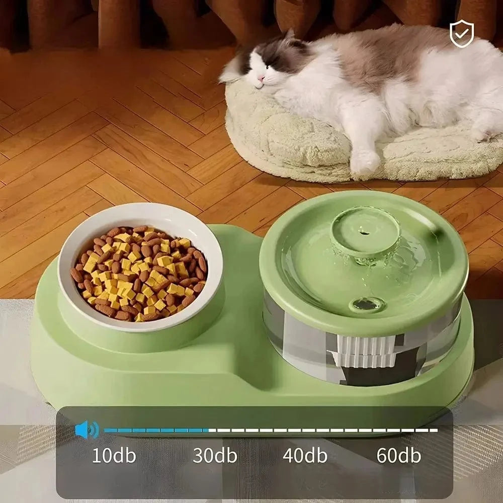 Fontaine à eau et croquette chat - Hydratation et repas faciles Griffe d'Amour