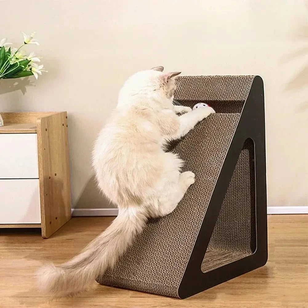 Griffoir chat triangle - Jouet interactif résistant Griffe d'Amour