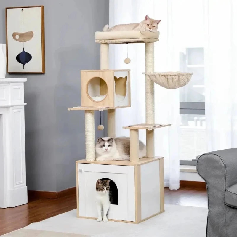 Arbre à chat avec litière - 2 en 1 gain de place | Felikit