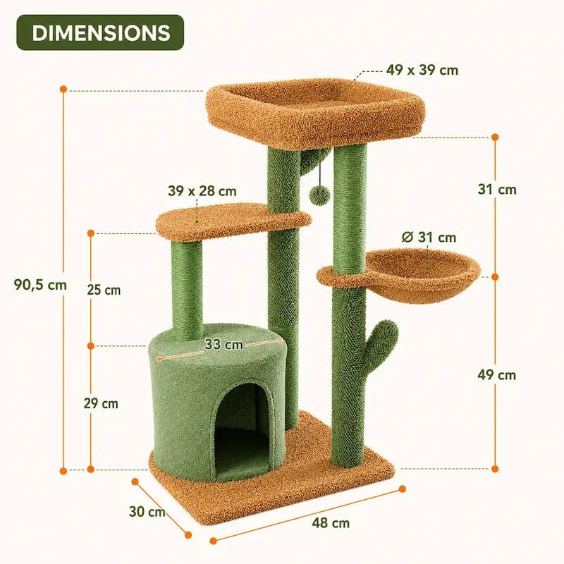 Arbre à chat cactus avec griffoir - Jeu & repos design | FeliNest