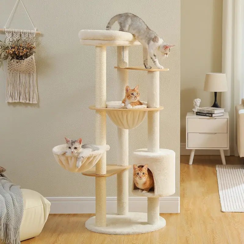 Arbre à chat confortable beige - Stable & design | MiaWood
