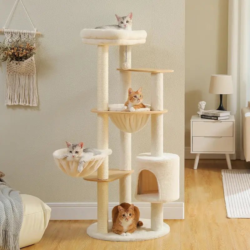 Arbre à chat confortable beige - Stable & design | MiaWood