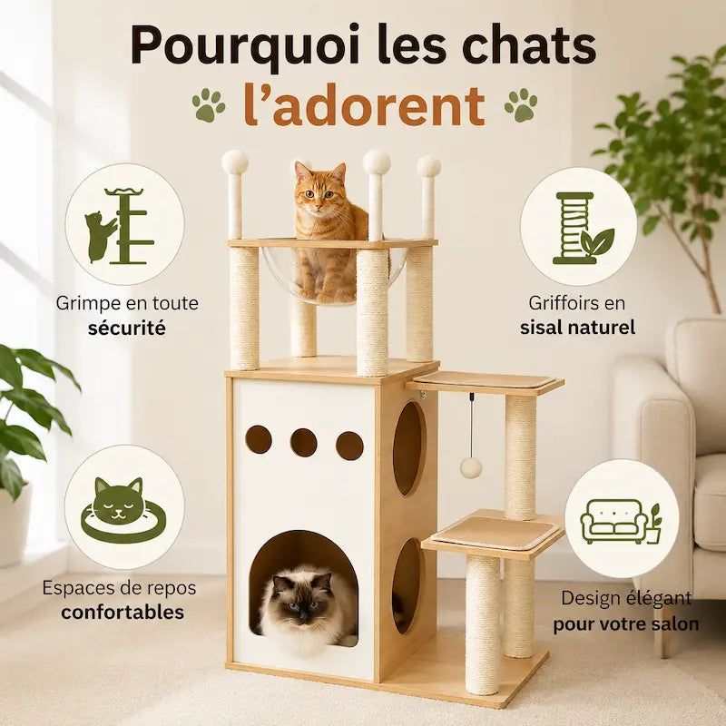Arbre à chat en bois