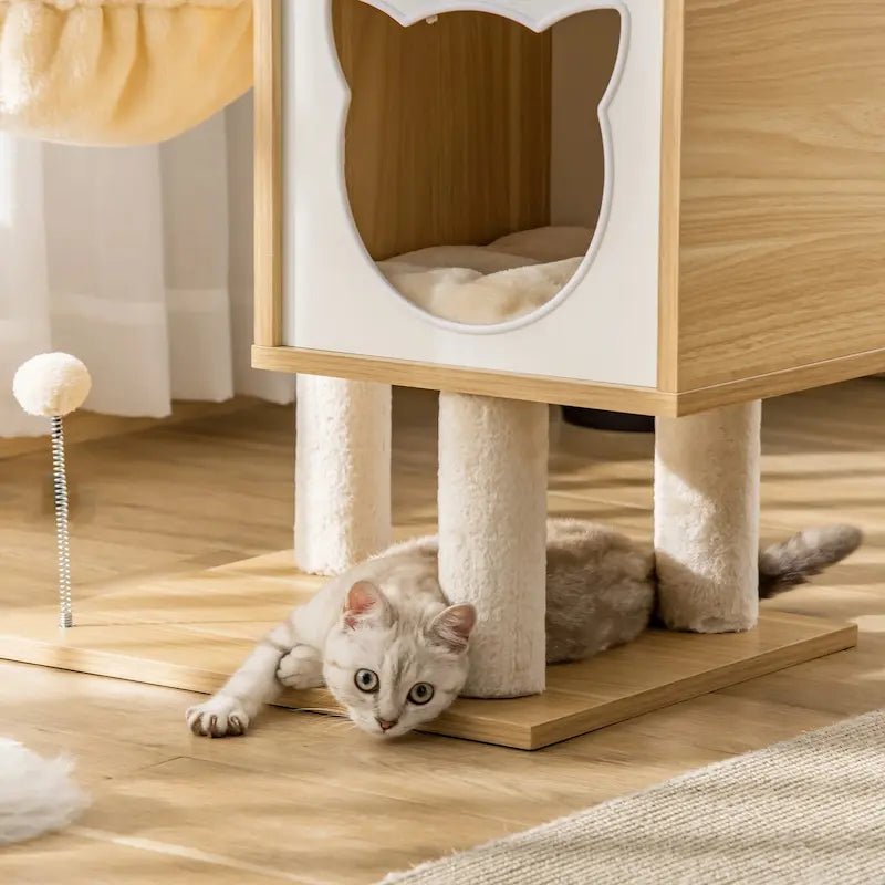 Arbre à chat en bois avec hamac – Confort en hauteur | PawNest