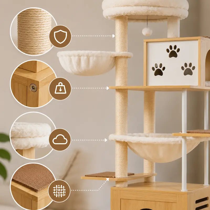 Arbre à chat meuble 7 niveaux - Ultra complet | Félihaus