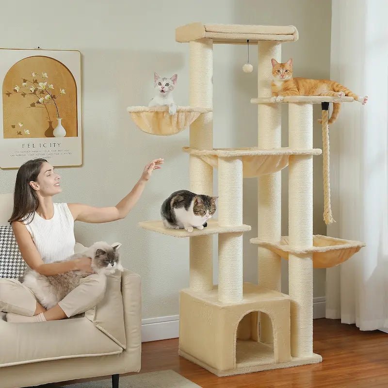 Arbre à chat multi plateforme - 7 niveaux robustes | CatTower+