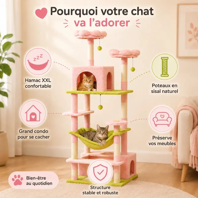 Arbre à chat rose - Déco + confort | Felirose