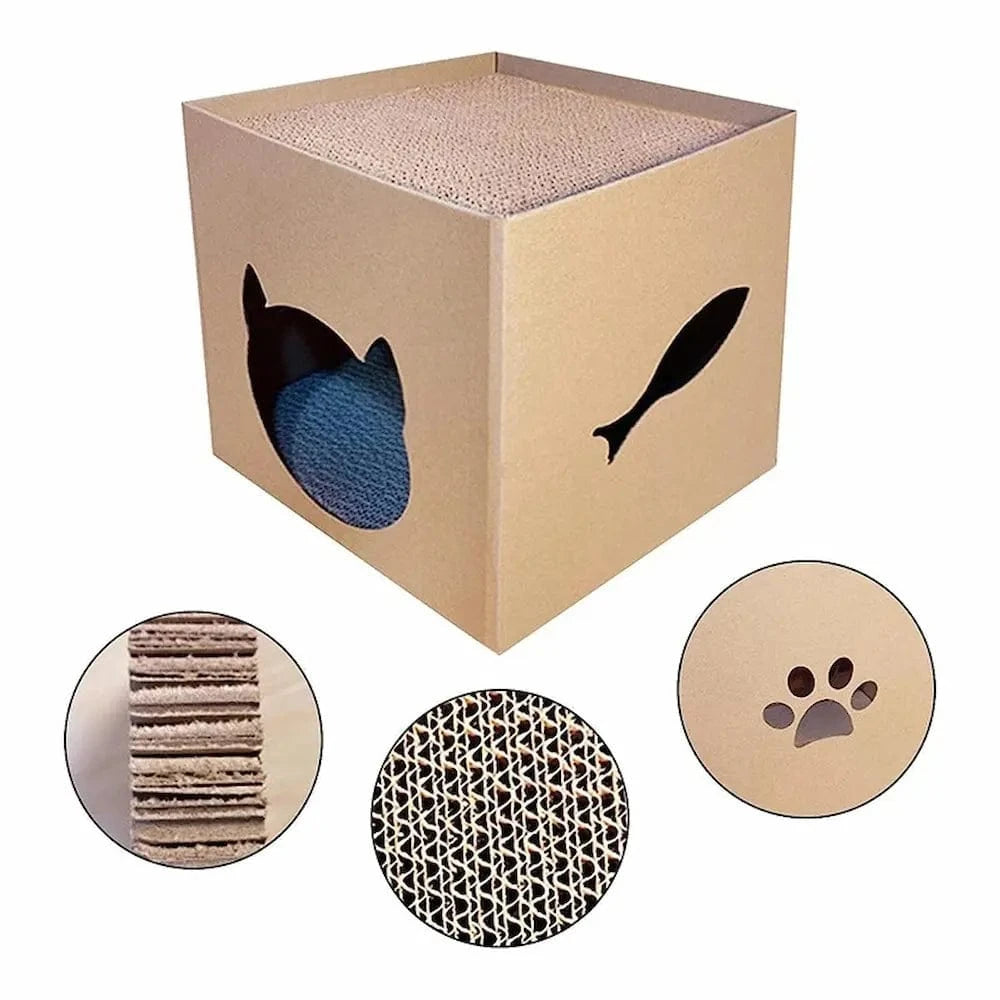 Boîte à gratter chat design - Protège vos meubles avec style Griffe d'Amour