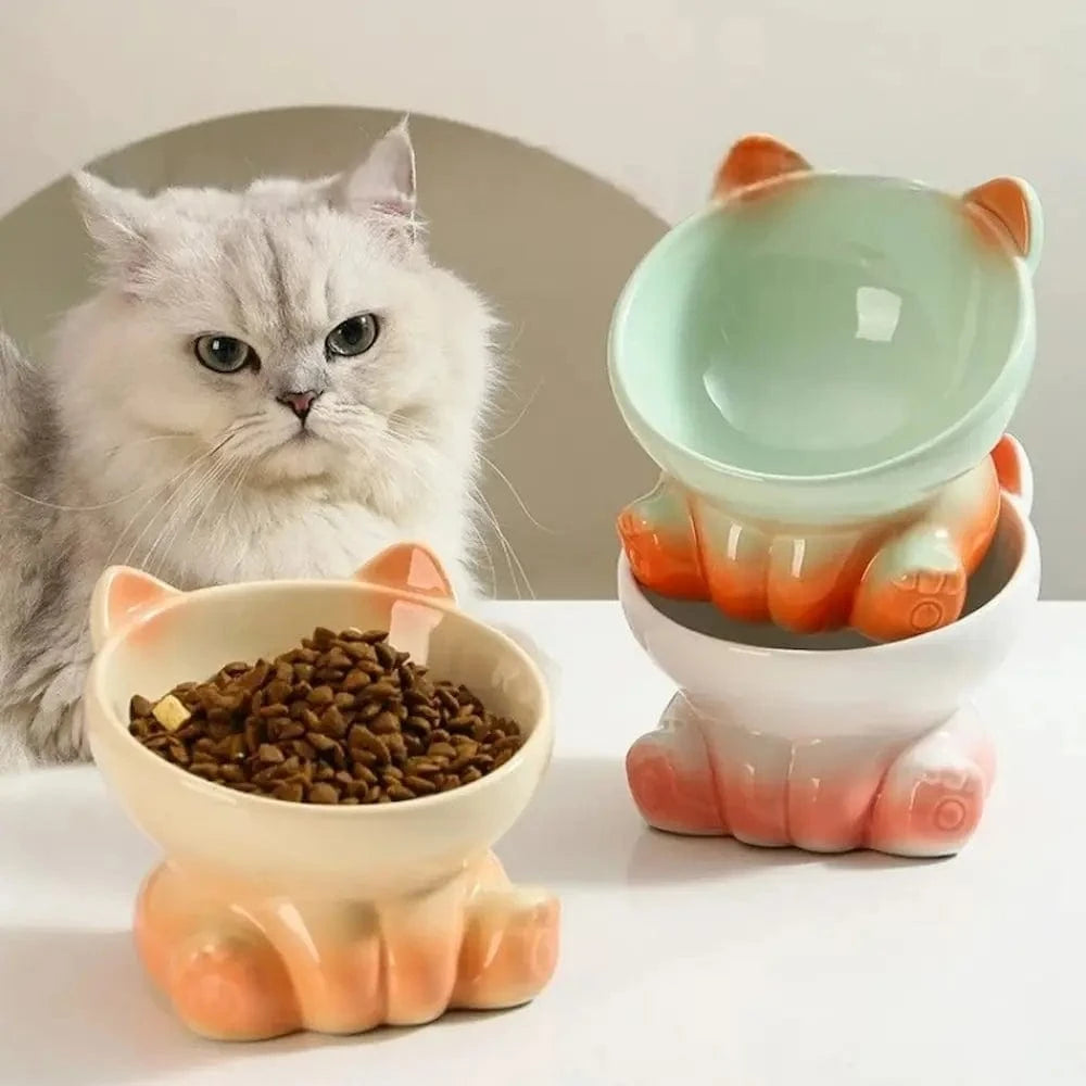 Bol en céramique pour chat - Réduit les vomissements Griffe d'Amour