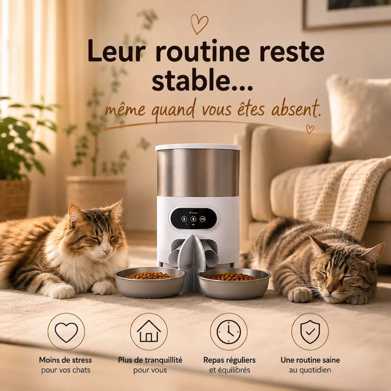 Distributeur croquettes 2 chats