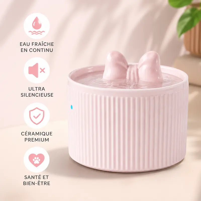 Fontaine à eau chat rose - Design & hydratation | PinkFlow