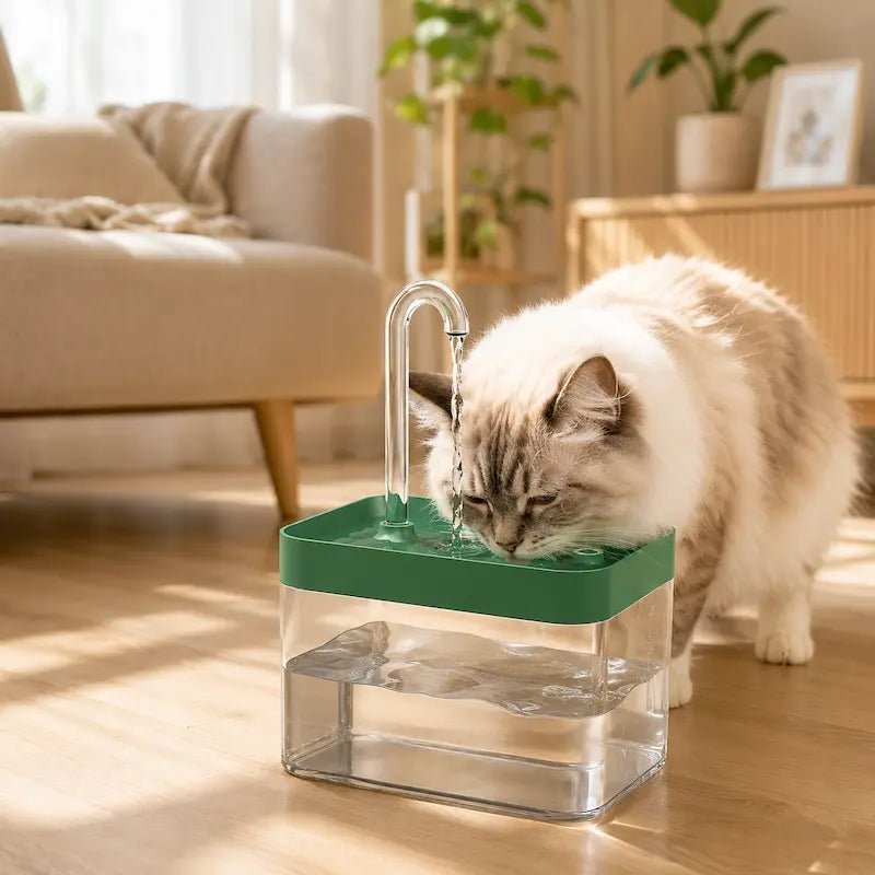 Fontaine à eau chat transparente – Niveau visible | ClearFlow