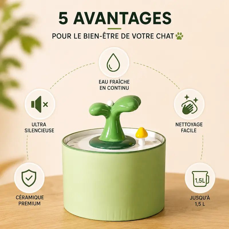 Fontaine à eau pour chat ultra silencieuse céramique | ZenCeram