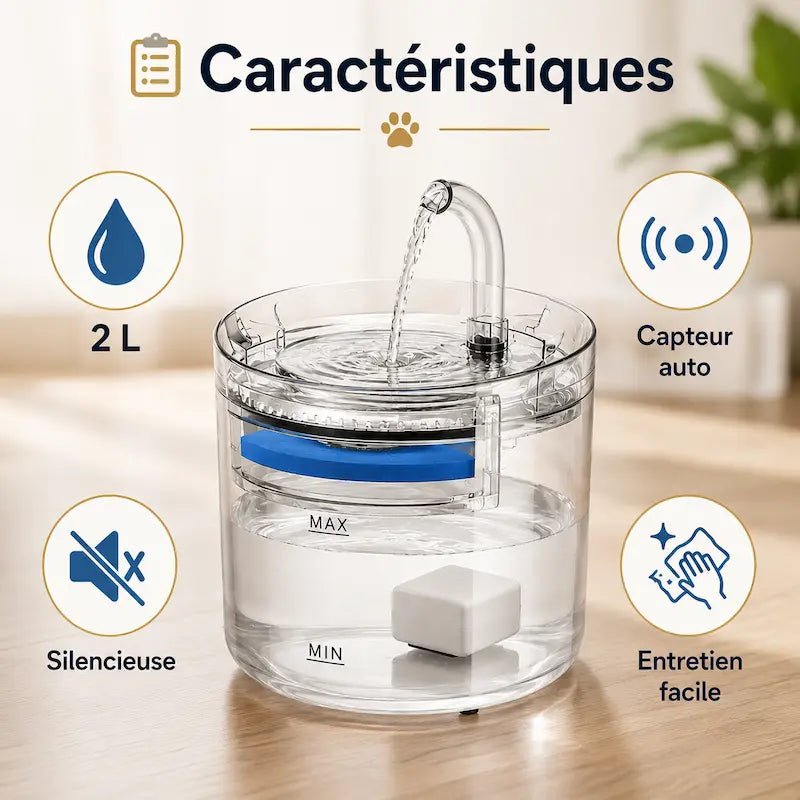 Fontaine chat 2L design avec capteur - Détection auto | SensiFlow