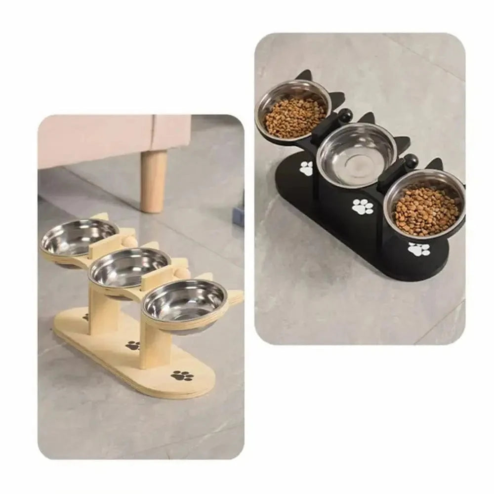Gamelle triple pour chat - Repas zen et digestion facile Griffe d'Amour