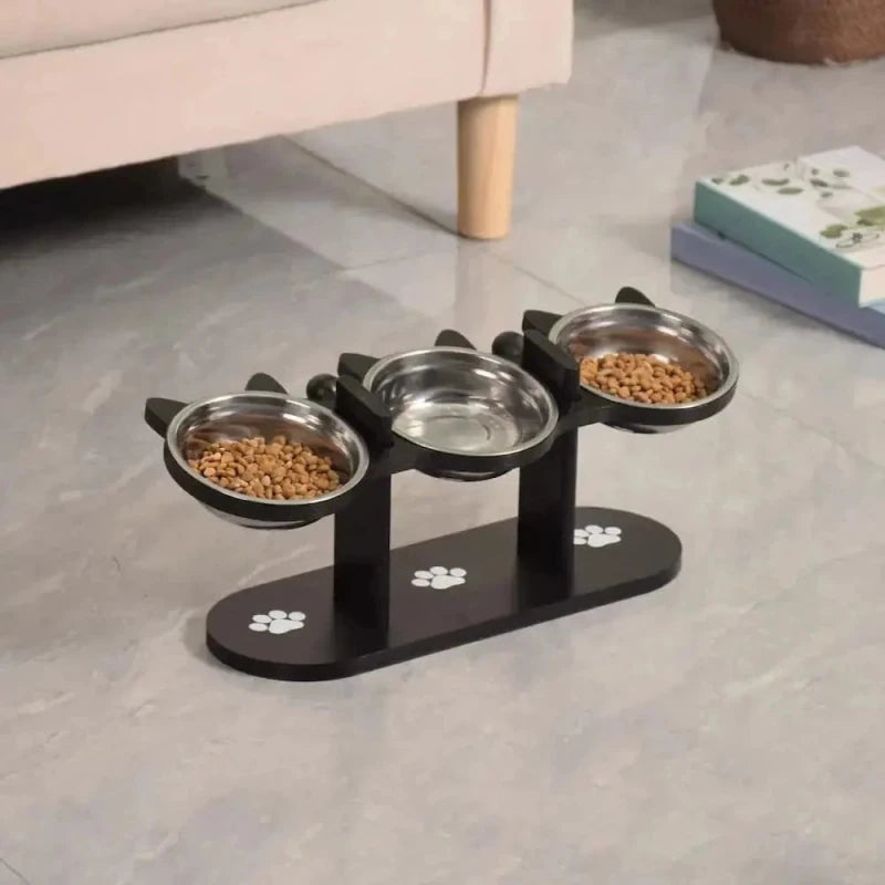 Gamelle triple pour chat - Repas zen et digestion facile