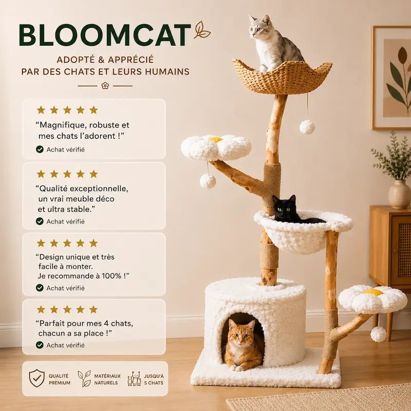 Grande tour arbre à chat – Design floral | BloomCat