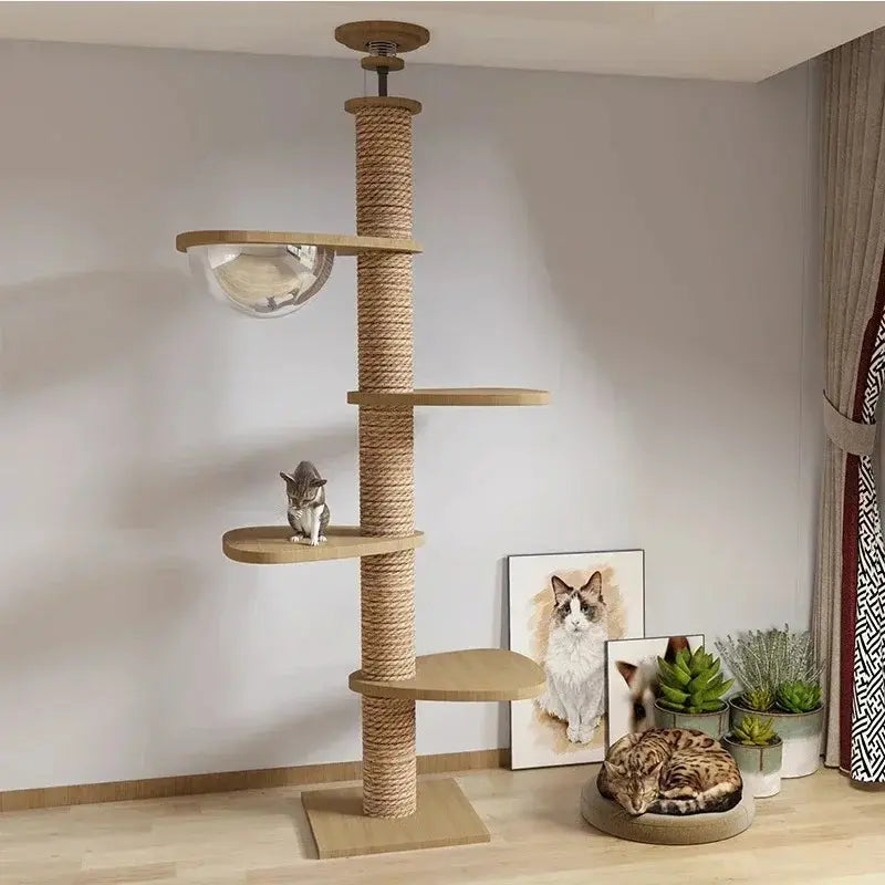 Arbre à chat XXL bois naturel 