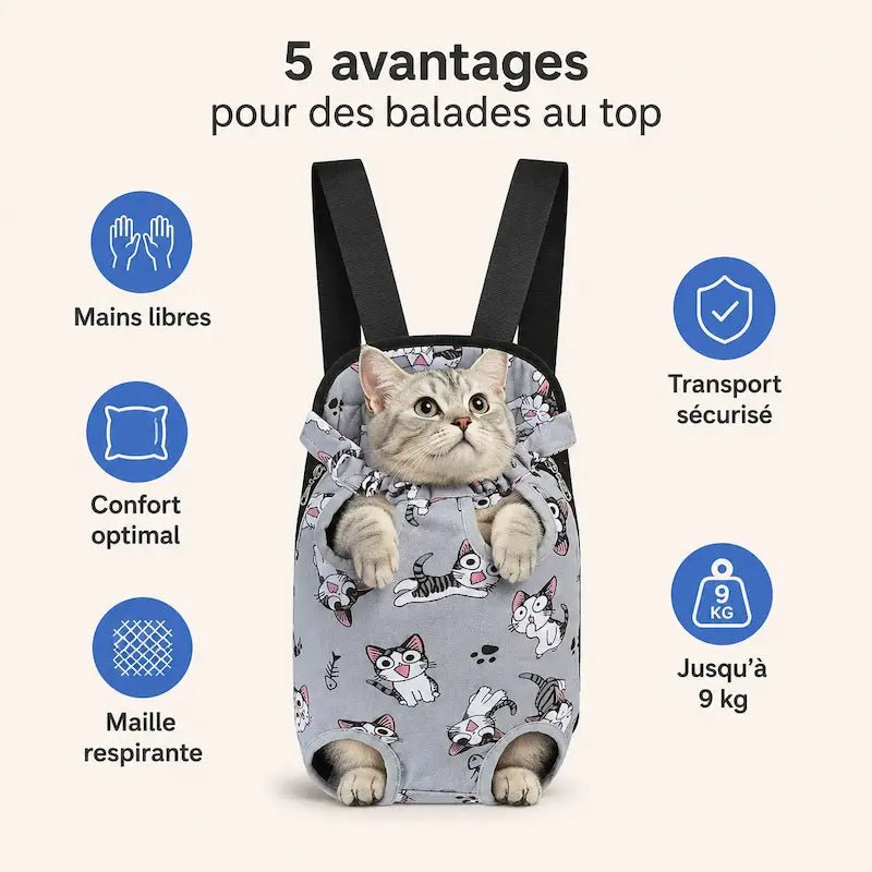 Sac à dos promenade chat - confort total | PawVia